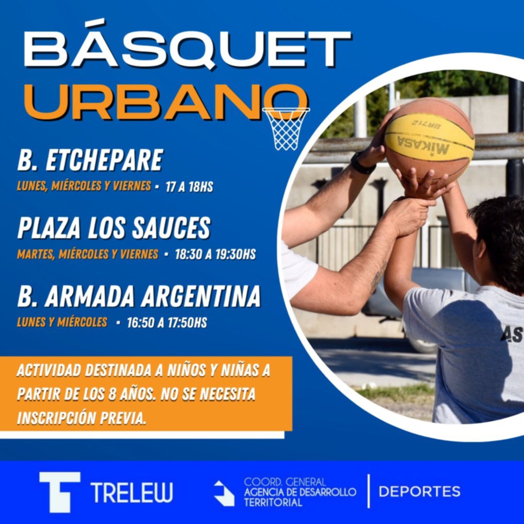 Hoy inicia el programa de Básquet Urbano en Trelew