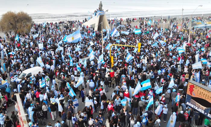 Una multitud festejó el triunfo de Argentina